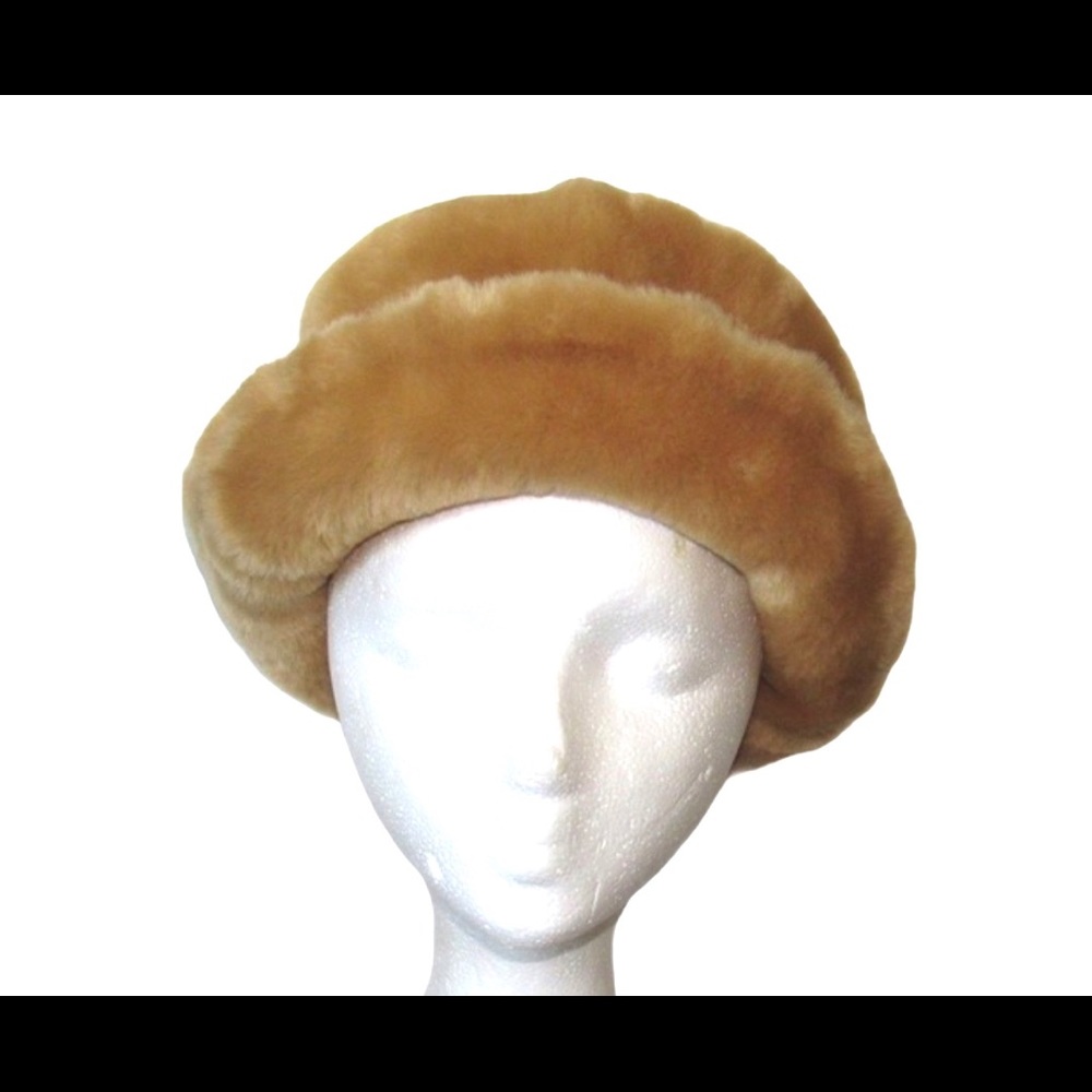c. c Tan Faux Fur Plush Cloche Bucket Winter Hat